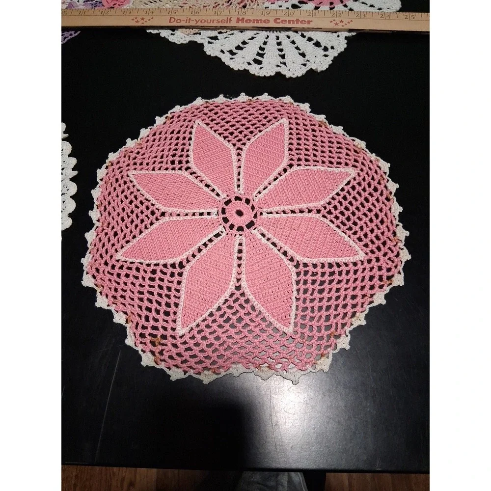 Lot Of 7 Vintage Crochet Handmade. Colorful!  Beautiful! - Picture 4 of 16